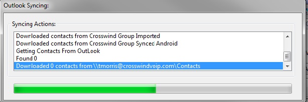 Communicator Contacts Sync With Outlook Window