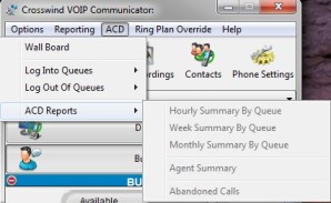 Communicator ACD . ACD Reports Pop Out